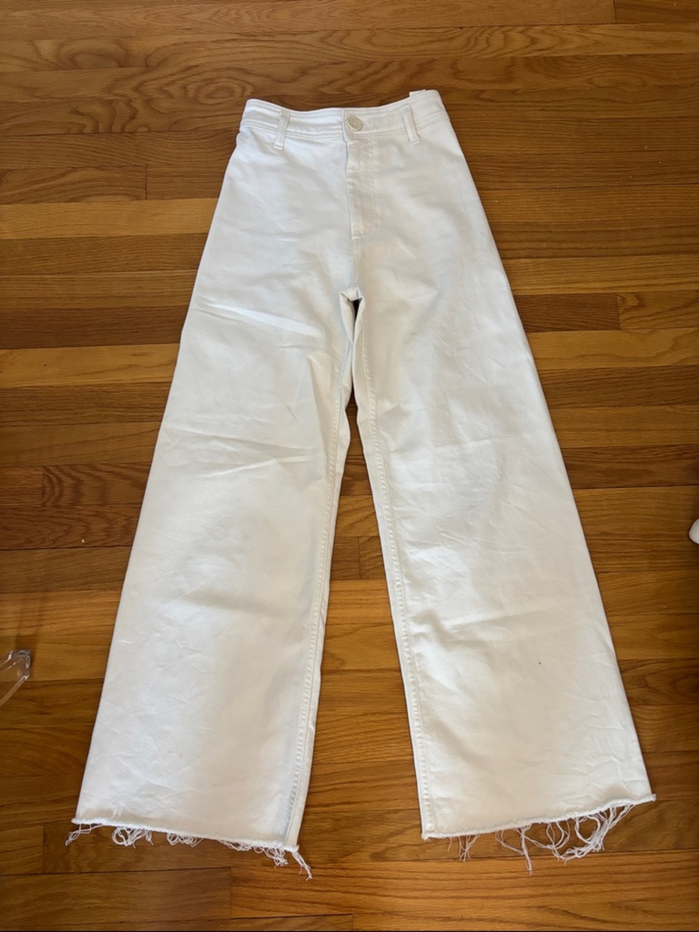 Zara White High-Rise Wide Leg Jeans